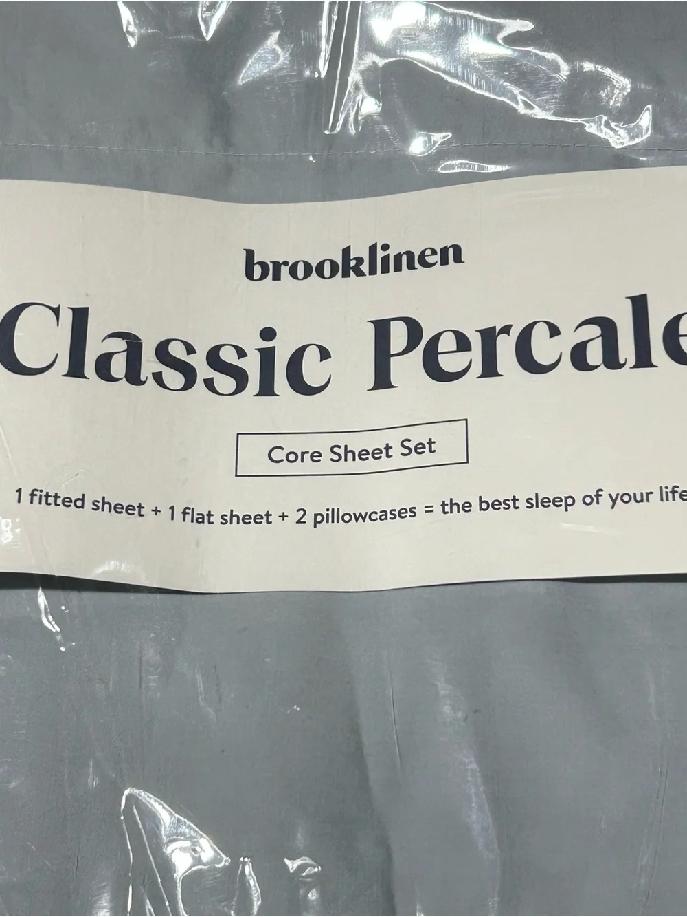 Brooklinen Classic Percale Core Sheet Set Blue Frost Queen COR-Q219